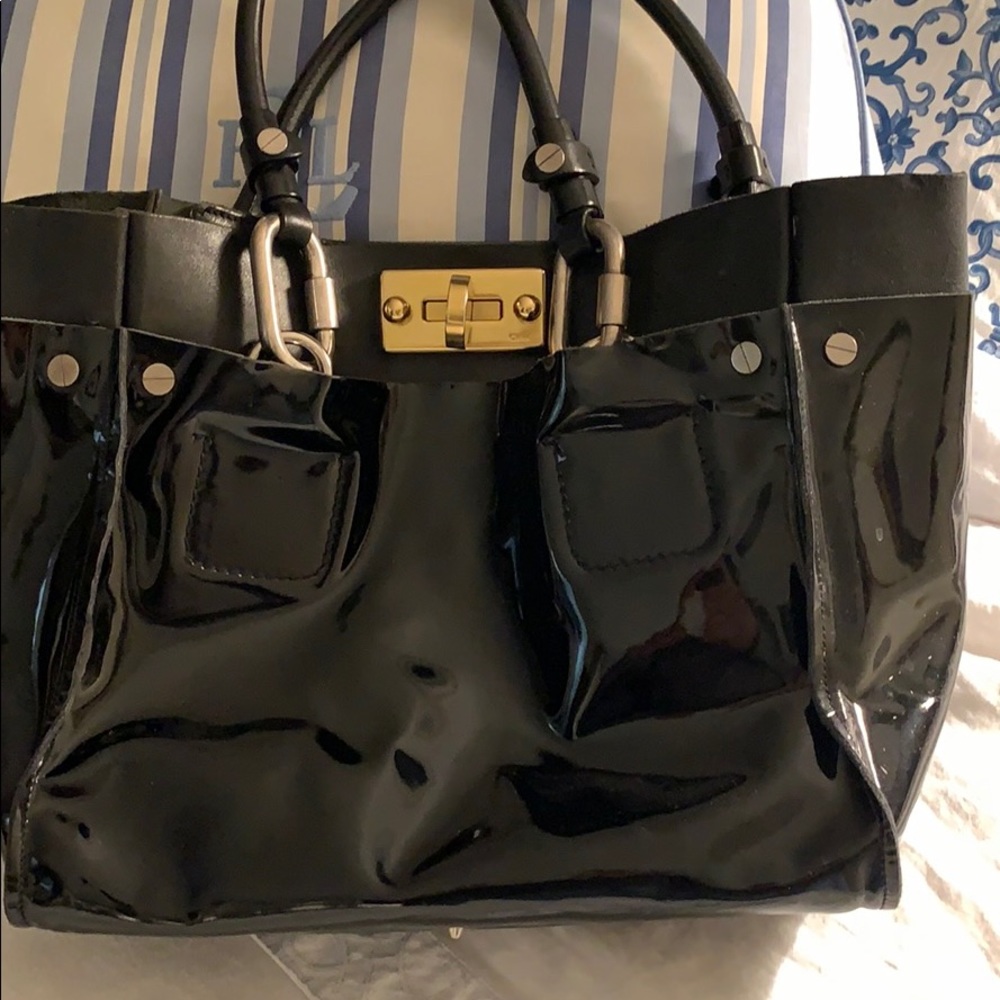 Chloe leather/patent leather bag